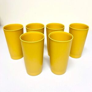 Vintage Tupperware  Cup Tumbler 8oz Gold Color Lot Of 6